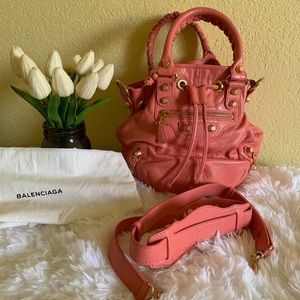 Balenciaga Agneau Giant 12 Gold Mini Pompon Bag